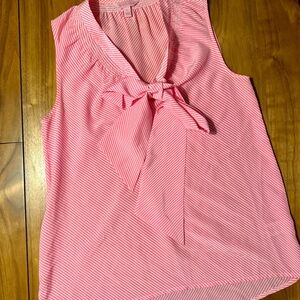 Lilly Pulitzer Pink White Stripe Sleeveless Blouse